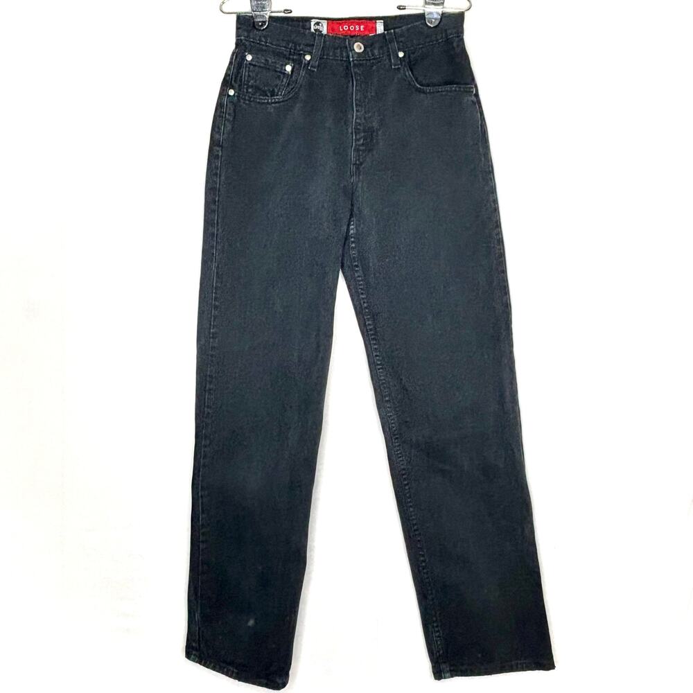 Vintage Levi’s Silvertab Loose Fit Black Jeans Size 7 28x31 Denim Pants USA Made